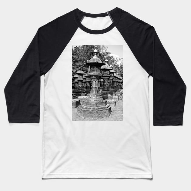 Ueno Park Stone Lantern Army Baseball T-Shirt by bobmeyers